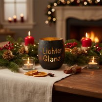 Artikel Windlicht Lichter Glanz mit goldener Innenfläche für Tischdekoration 11cm