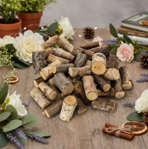 Artikel Deko Holzstücke Birke mit Rinde für Bastelarbeiten 3cm 300g
