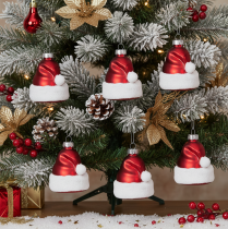 Artikel Weihnachtskugel Nikolausmütze Glas 8cm 6St