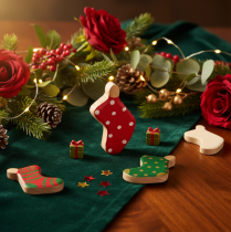 Artikel Socken gepunktet Tischdeko Weihnachten 6cm 8St