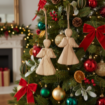 Artikel Engel Figur zum Aufhängen für Weihnachtsbaum 10cm 12St