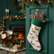 Artikel Weihnachtssocke mit Dackel Motiv 50cm