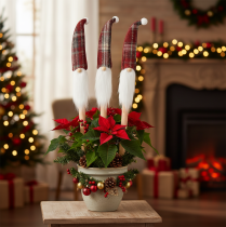 Artikel Weihnachtswichtel Deko Stecker Nikolaus mit Filzmütze 58cm 6St