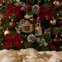 Artikel Christbaumschmuck Parfumflakon und Lippenstift mit Leoprint 11cm 2St