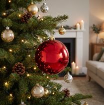 Artikel Weihnachtskugel mittel Kunststoff Rot 20cm