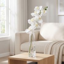 Artikel Künstliche Orchidee Kunstblume Weiß Ø6,5-8cm 77cm