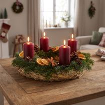Artikel Natur Strohkranz Set 30cm Ø 10 Stück - Ideal für Bastelarbeiten, Adventskränze & Trauerfloristik, Biologisch abbaubar