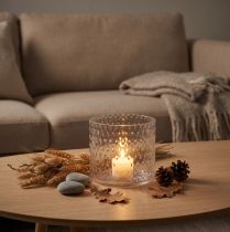 Artikel Windlicht Glas, Teelichthalter Glas, Kerzenglas Ø11,5cm H9,5cm