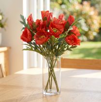 Artikel Mohnblumen Deko Mohn künstlich Rot 45cm Bund mit 3 St
