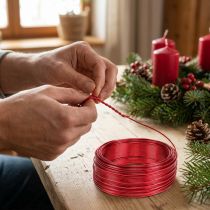Artikel Aluminiumdraht Rot Ø2mm 500g 60m - Schmuckdraht, Basteldraht, Dekodraht für Floristik und Handwerk