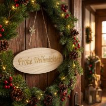 Artikel Schild „Frohe Weihnachten“ 30cm x 11cm 3St