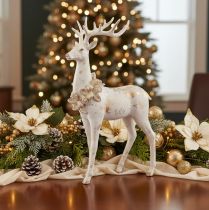 Artikel Dekofigur Hirsch mit Zapfenschmuck für winterliche Dekoration 49cm