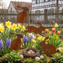 Artikel Gartenstecker Hase für Osterdeko mit rostigem Finish im Landhaus Stil 60cm 4St