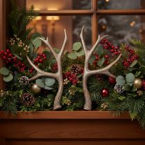 Artikel Deko Geweih künstlich Rustikaler Weihnachtsschmuck 29cm 2St