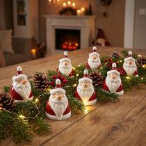 Artikel Keramik Weihnachtsmann Figur, Rot-Weiß, 6,4cm – Festliche Weihnachtsdeko – 6 St