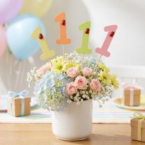 Artikel Zahlenstecker Geburtstag 1 Blumenstecker Holz 27,5cm 16 St