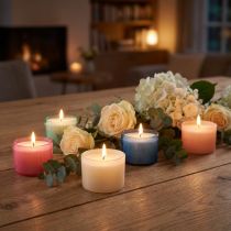 Artikel Colorlights Teelichter Pastell sortiert Brenndauer 8h 40 St
