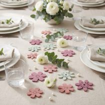 Artikel Streudeko Tisch Blumen Holz Weiß Rosa Lila 3,5cm 36St
