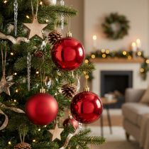 Artikel Weihnachtskugel Rot 10cm 4 St