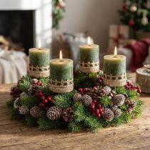 Artikel Kerzenhalter Adventskranz Antik Gold Ø7cm H12cm 4St