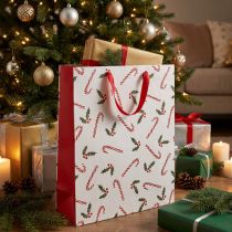 Artikel Papiertasche Geschenktüte Zuckerstangen 26×10×32cm 2St