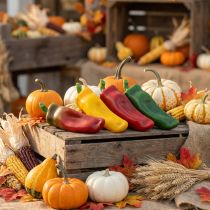 Artikel Paprika Schaufensterdeko Gemüse Deko Bunt sortiert H14cm 4 St