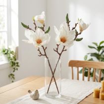 Artikel Magnolie Weiß Kunstblume Knospen Deko Zweig H40cm 2St