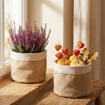 Artikel Übertopf Jute Stoffkörbchen Utensilo Natur Ø21cm H19cm 3St