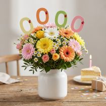 Artikel Zahlenstecker Geburtstag 0 Blumenstecker Holz 27,5cm 16 St