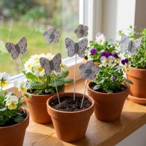 Artikel Blumenstecker Schmetterling Blume Dekostecker Holz 7cm 12 St