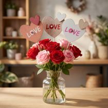 Artikel Blumenstecker aus Holz Love Dekostecker 8×7,5cm 12 St
