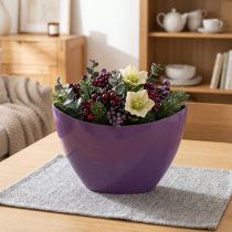 Artikel Pflanzschiffchen Dekoschale Schale Violett 20×9cm H12cm