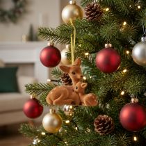 Artikel Dekohänger Reh Deko mit Kitz Beflockt 10cmx5cmx8,5cm