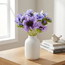 Artikel Kunstblumenstrauß Anemone Windröschen Blau Lila L28cm