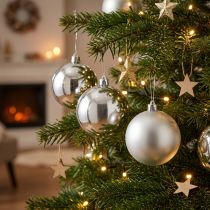 Artikel Weihnachtskugel Silber Ø10cm 4St