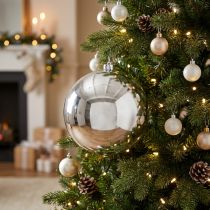 Artikel Weihnachtskugel Plastik klein Ø14cm Silber