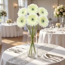 Artikel Gerbera künstlich Weiß 62cm 6 St