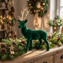 Artikel Hirsch stehend Dekofigur Grün Gold Tischdeko Advent 27cm