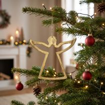 Artikel Metallanhänger, Deko-Engel, Adventsdeko Golden 15×16,5cm