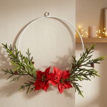Artikel Deko Kranz Weihnachtsstern und Nadelzweige künstlich Ø30cm