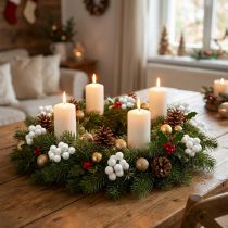 Artikel Mini Weihnachtskugel Weiß Marmoriert Spiegelbeeren Ø20mm 140 St