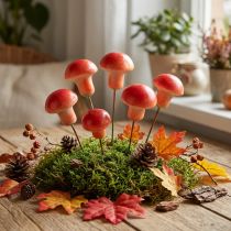 Artikel Deko Pilze am Draht Rot Herbstdeko zum Stecken 7cm 24 St