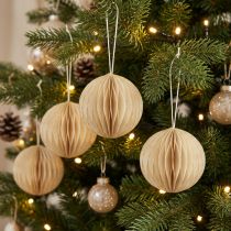 Artikel Wabenbälle Wabenkugeln Weihnachten Creme Glitter Ø7cm 4St