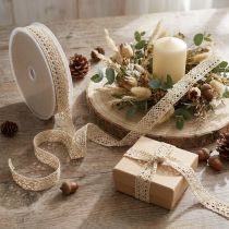 Artikel Dekoband Spitze Beige Schmuckband Zierband B16mm L20m