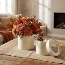 Artikel Blumenbox rund Karton Creme Ø10/12cm 2er Set