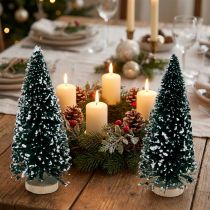 Artikel Deko-Tanne beschneit, Weihnachtsdeko, Advent H13cm Ø5,5cm 2 St