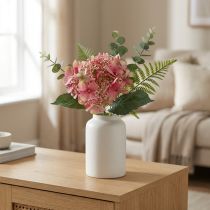 Artikel Hortensie künstlich Rosa und Grün Gartenblume mit Knospen 52cm