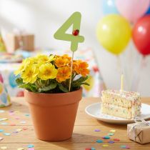 Artikel Zahlenstecker Geburtstag 4 Blumenstecker Holz 27,5cm 16 St