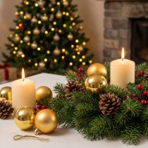 Artikel Weihnachtskugel Plastik Gold 6cm 12 St