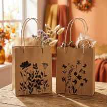 Artikel Geschenktüten mit Henkeln Papier Natur Schwarz 12×15cm 6 St